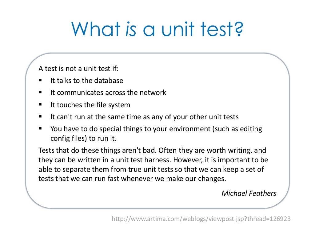 What is a unit test 
