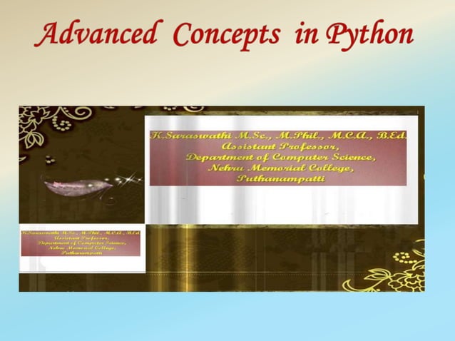 Advanced Concepts in Python | PPT
