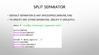 Strings in Python | PPTX | Programming Languages | Computing