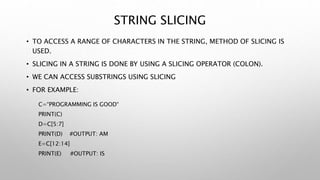 Strings in Python | PPT
