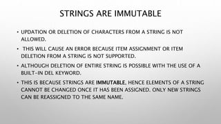 Strings in Python | PPT