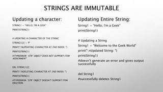 Strings in Python | PPTX