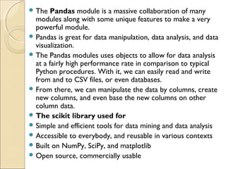Python and data analytics | PPT