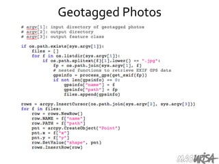 Geotagged	
  Photos	
  
 