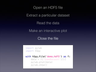 Python and HDF5: Overview | PDF