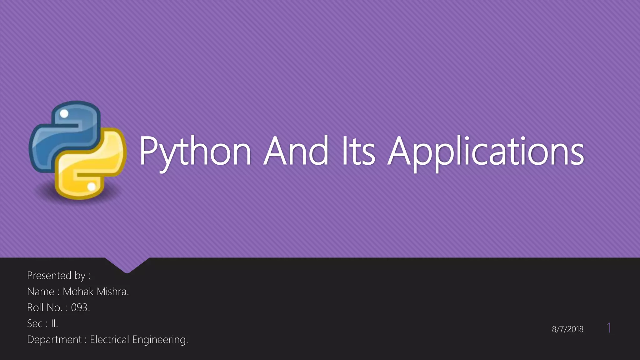 Python and its applications | PPT