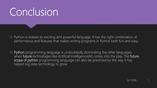 Python and its applications | PPT