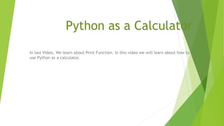 Python as a calculator | PPT