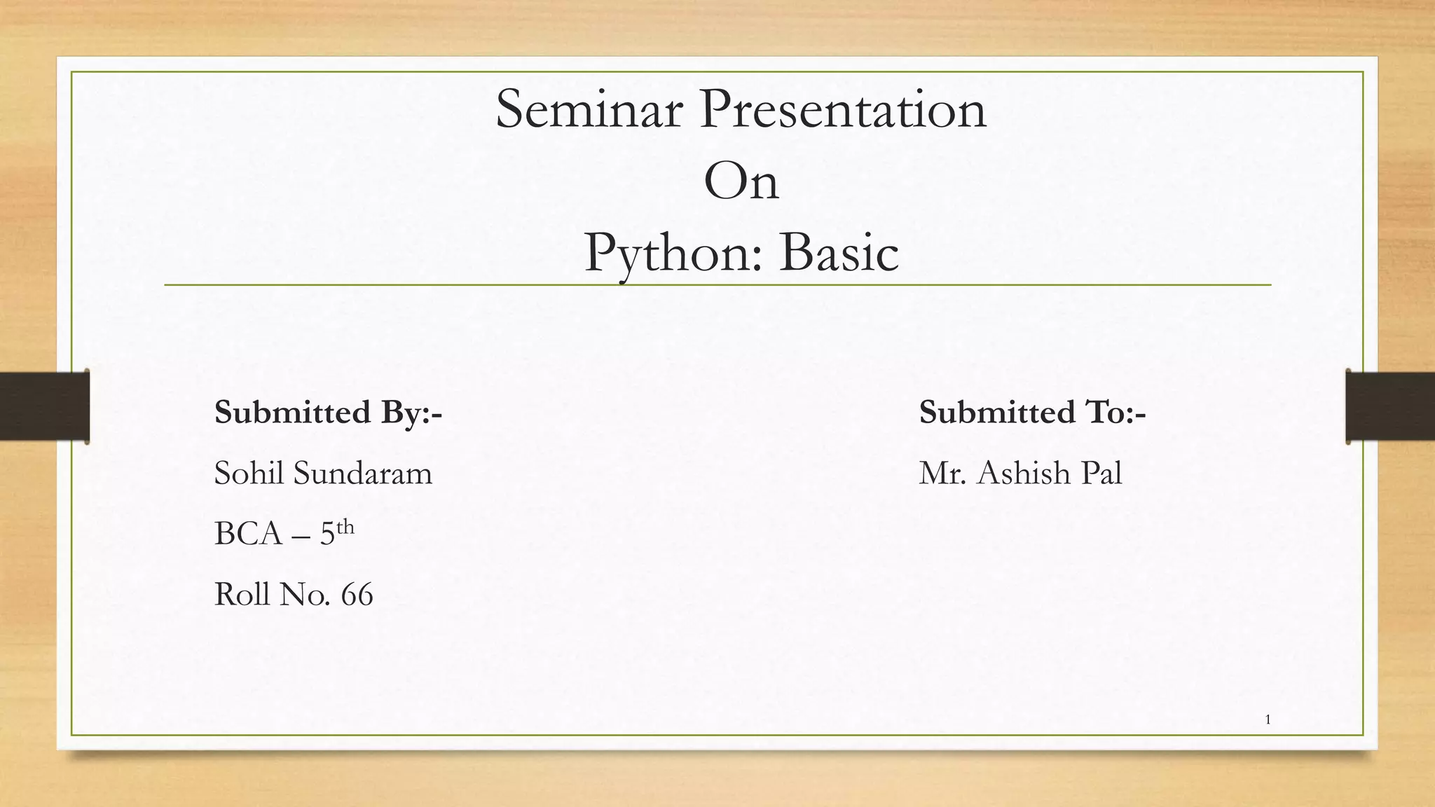 Python basic | PPT