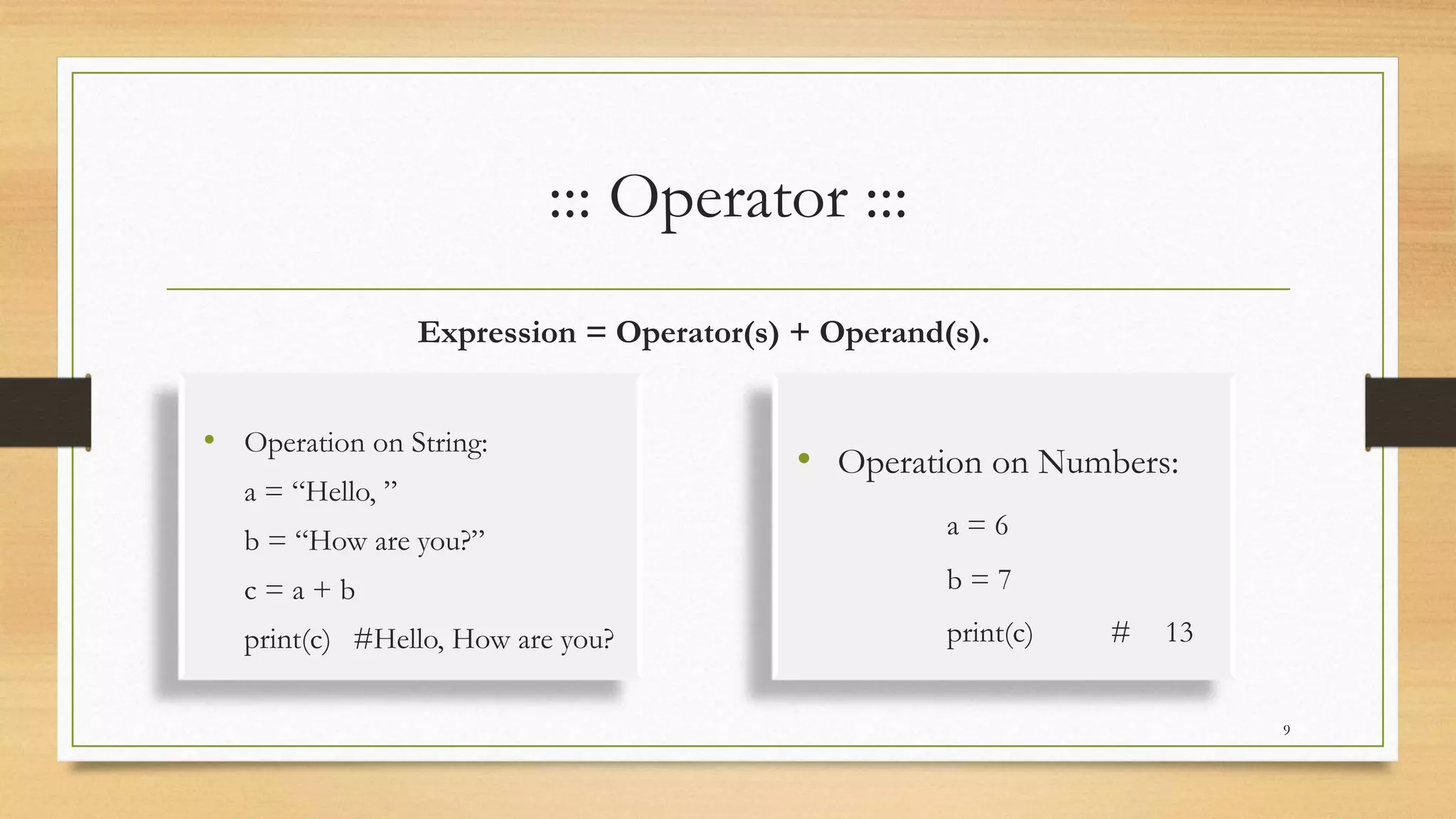 Python basic | PPT | Free Download