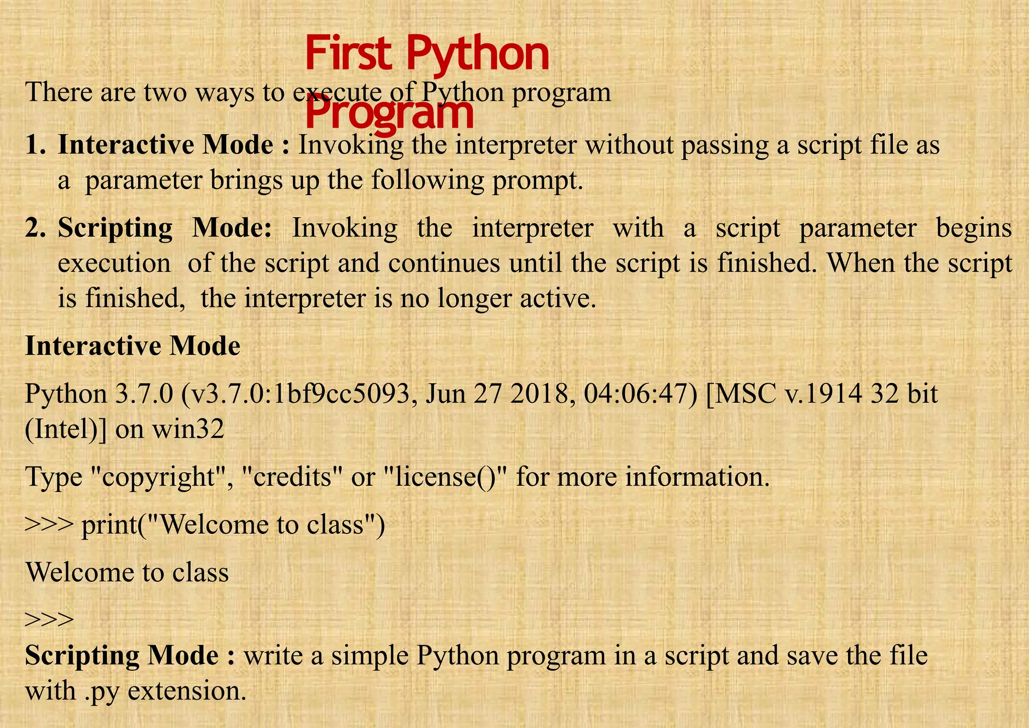 introduction to python programming concepts | PPT