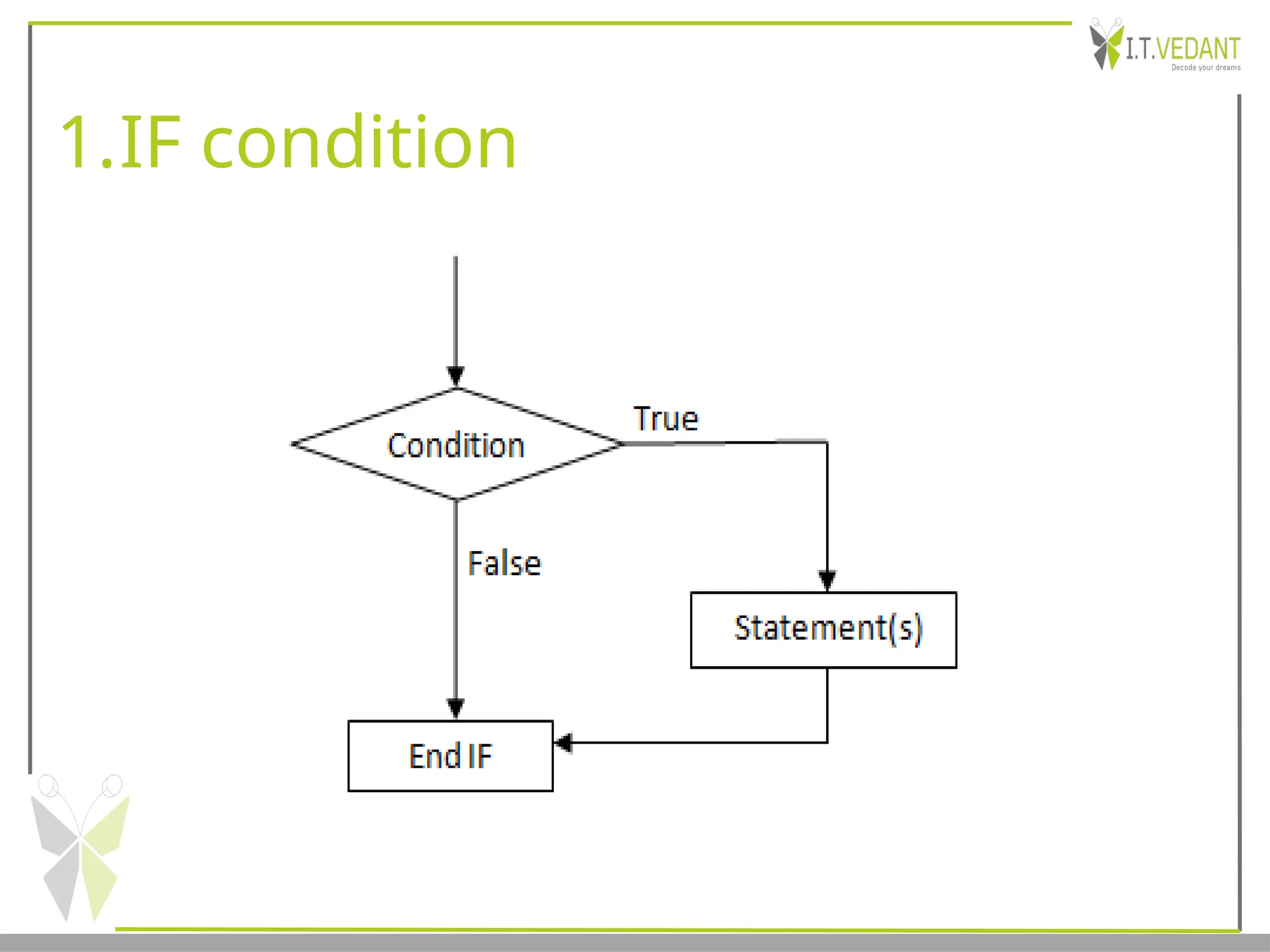 1.IF condition
 