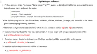 Python fundamentals | PPTX