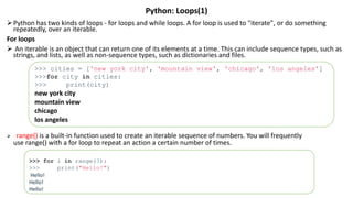 Python fundamentals | PPTX