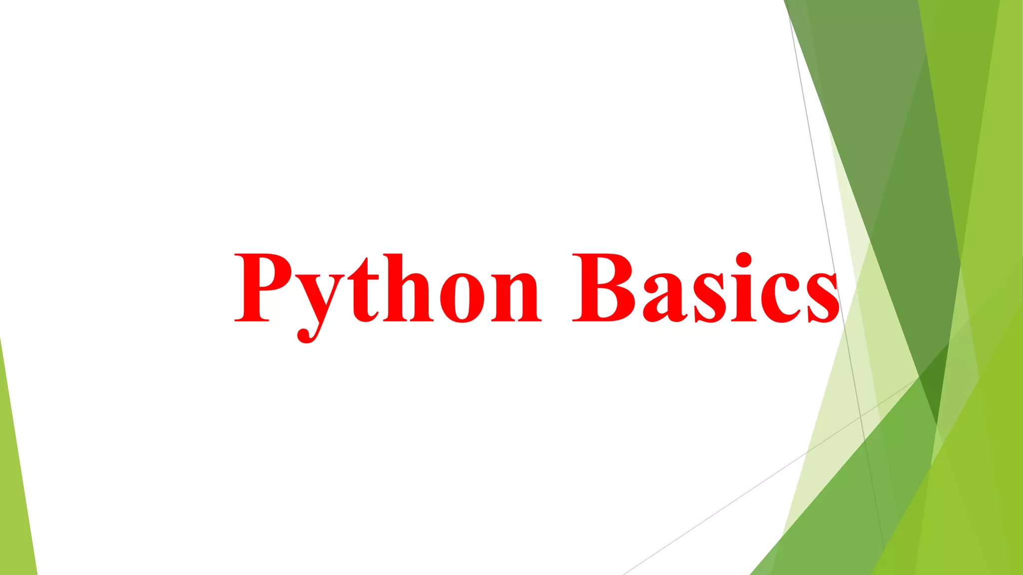 Introduction to Python programming Language | PPTX