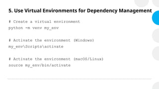 Top Python Best Practices To Boost Code Efficiency | PPTX