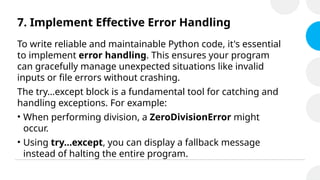 Top Python Best Practices To Boost Code Efficiency | PPTX