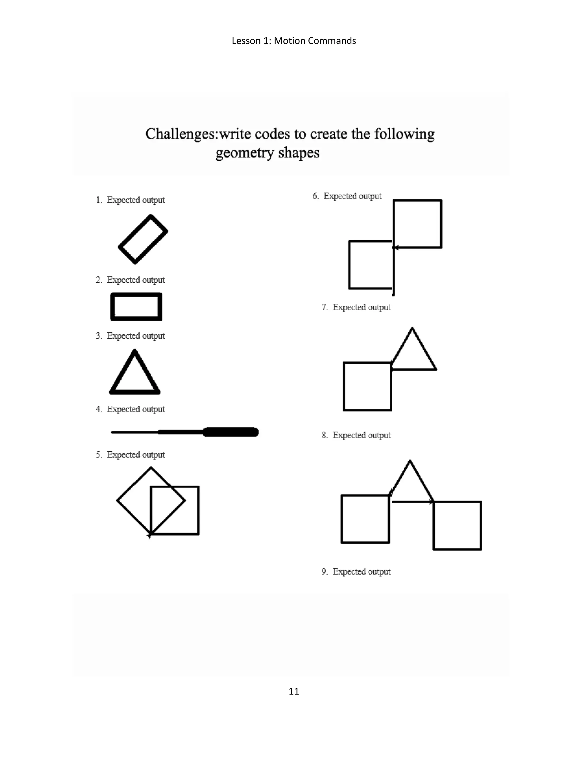 Lesson 1: Motion Commands
11
 