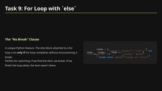 Python Loop, Nested Loop and advanced operations | PPTX