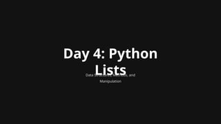 Python Loop, Nested Loop and advanced operations | PPTX
