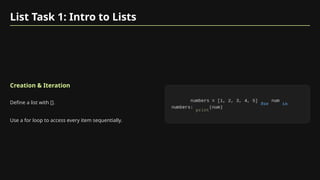 Python Loop, Nested Loop and advanced operations | PPTX
