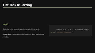 Python Loop, Nested Loop and advanced operations | PPTX