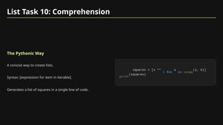 Python Loop, Nested Loop and advanced operations | PPTX