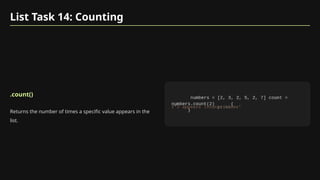 Python Loop, Nested Loop and advanced operations | PPTX