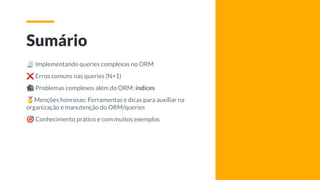 Python Brasil 2022 - Queries performáticas com ORM em Python, Django e ...