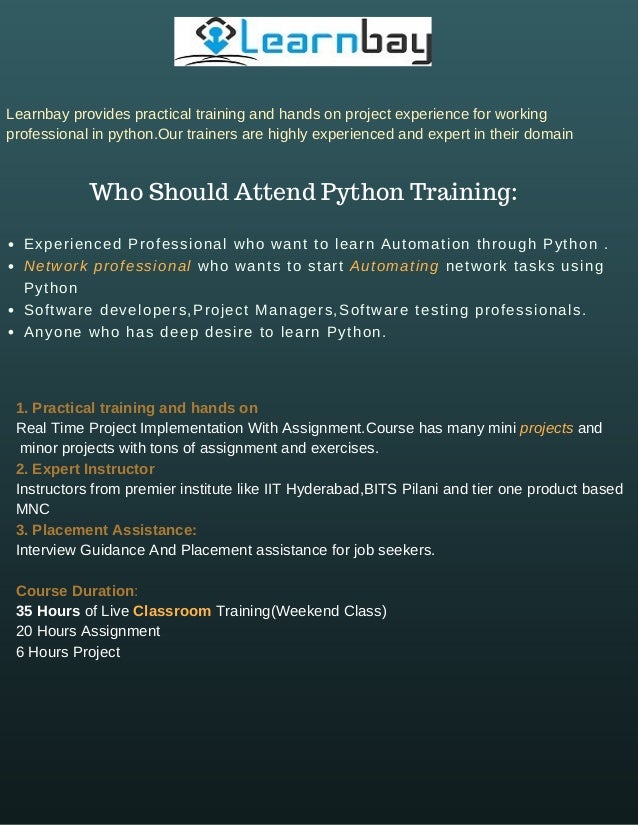 Python Training in Bangalore | Python Course Brochure | Learnbay