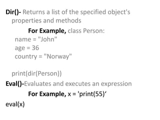 Python built in functions | PPTX
