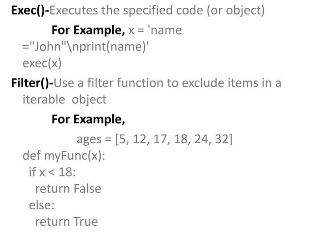 Python built in functions | PPT