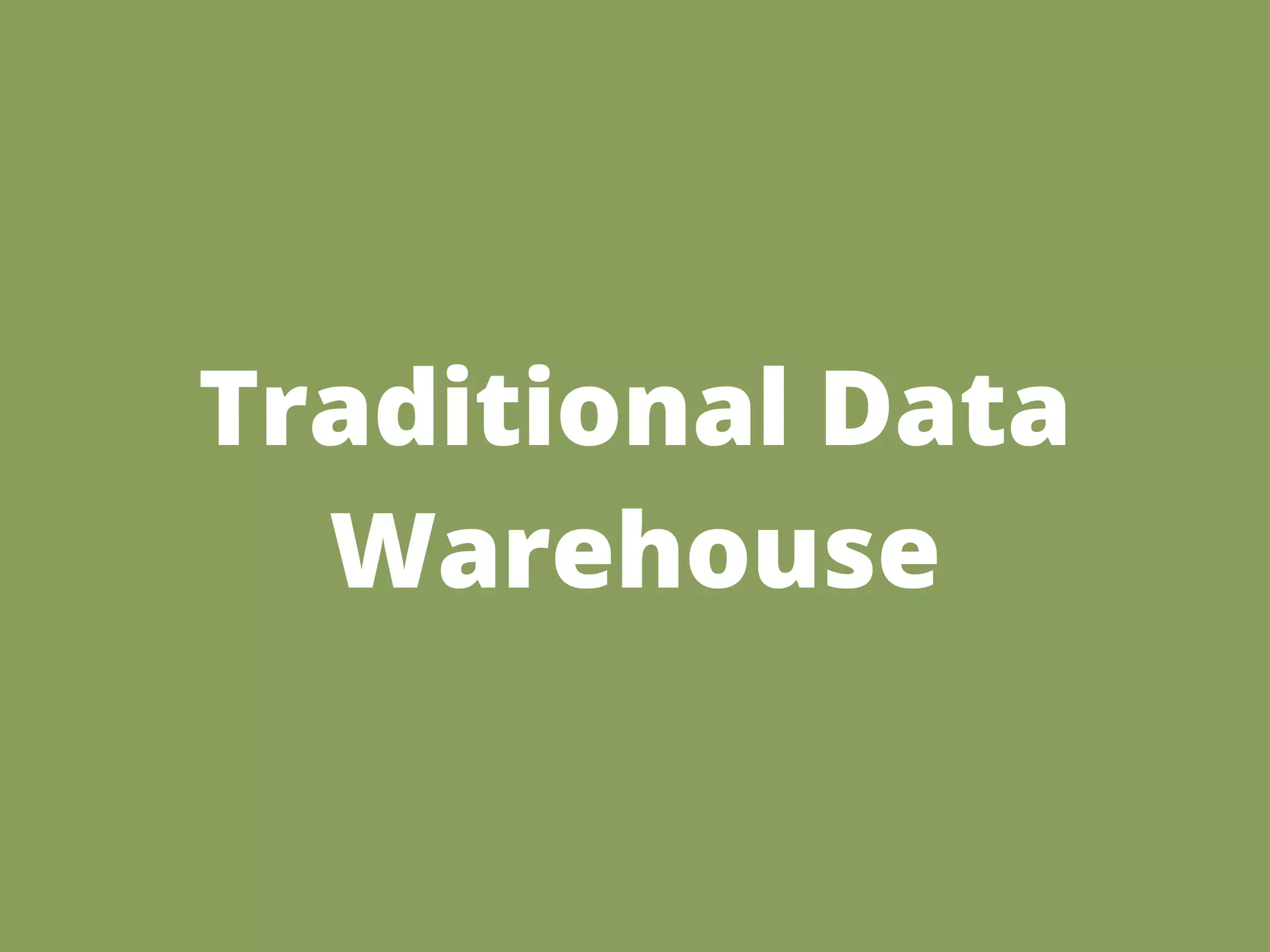 Traditional Data
  Warehouse
 