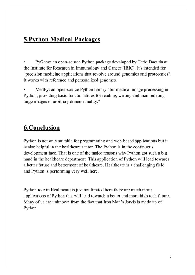 Application Of Python in Medical Science | PDF | Programming Languages ...