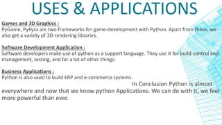 Python - An Introduction | PPTX | Programming Languages | Computing