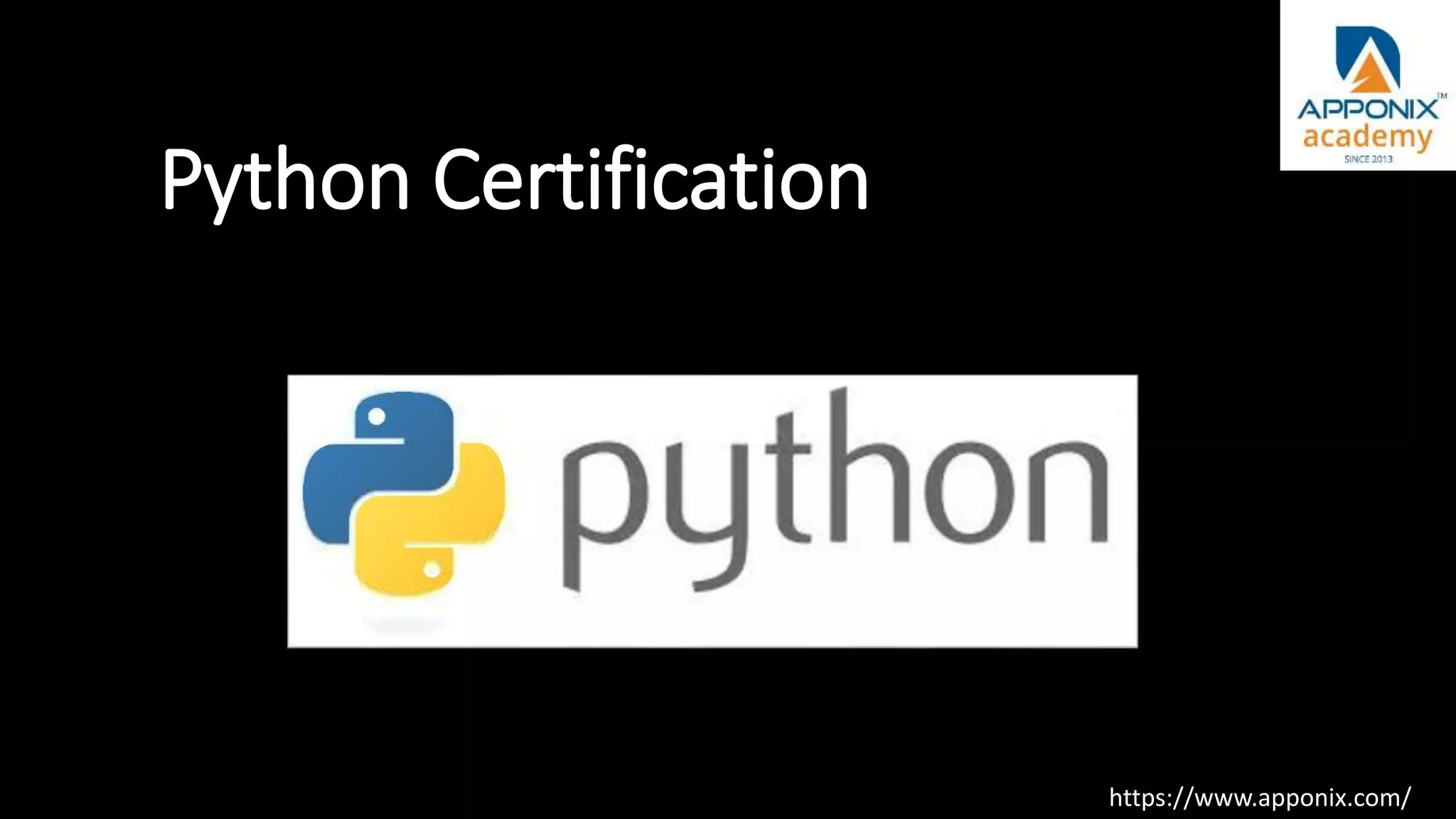 Python certification | PPT