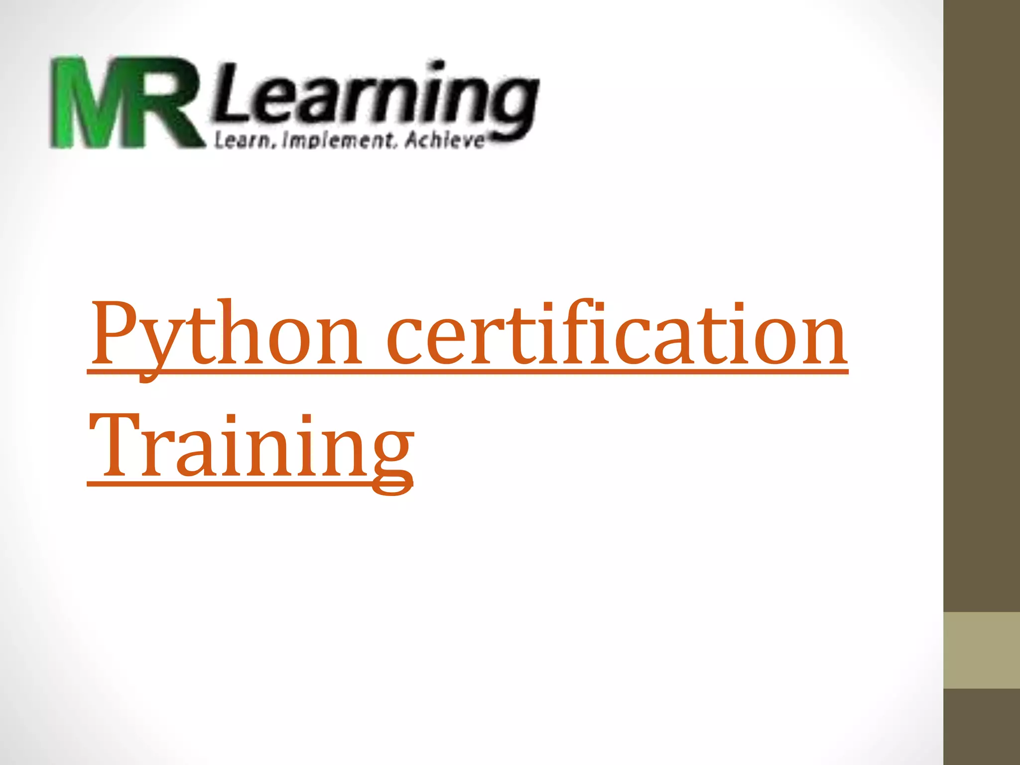 Python certification
Training
 