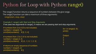 python if else statement, looping ( for and while) | PDF