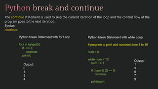 python if else statement, looping ( for and while) | PDF