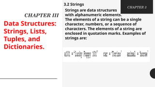 Chapter 3 of python course : Data structures | PPTX