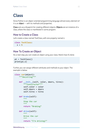 Introduction to python cheat sheet for all | PDF