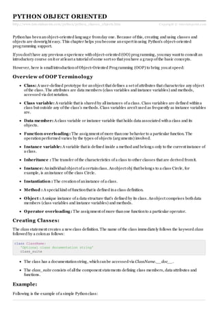 Python classes objects | PDF