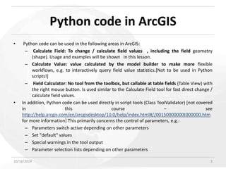 Leveraging Python Scripting for Advanced Field Calculations in ArcGIS | PDF