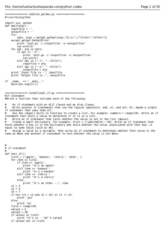 python codes
