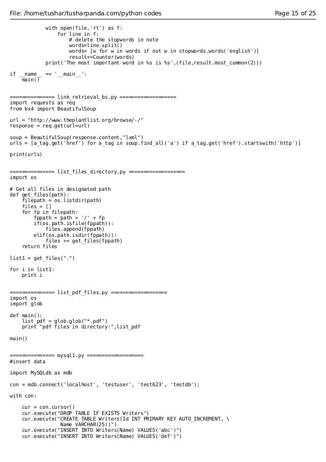 python codes