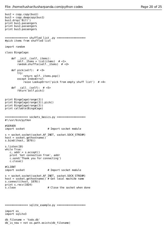 python codes