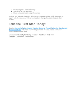 Python Coding Training Online for Teens — Python for High School ...