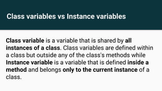 Ground Gurus - Python Code Camp - Day 3 - Classes | PPTX | Programming ...