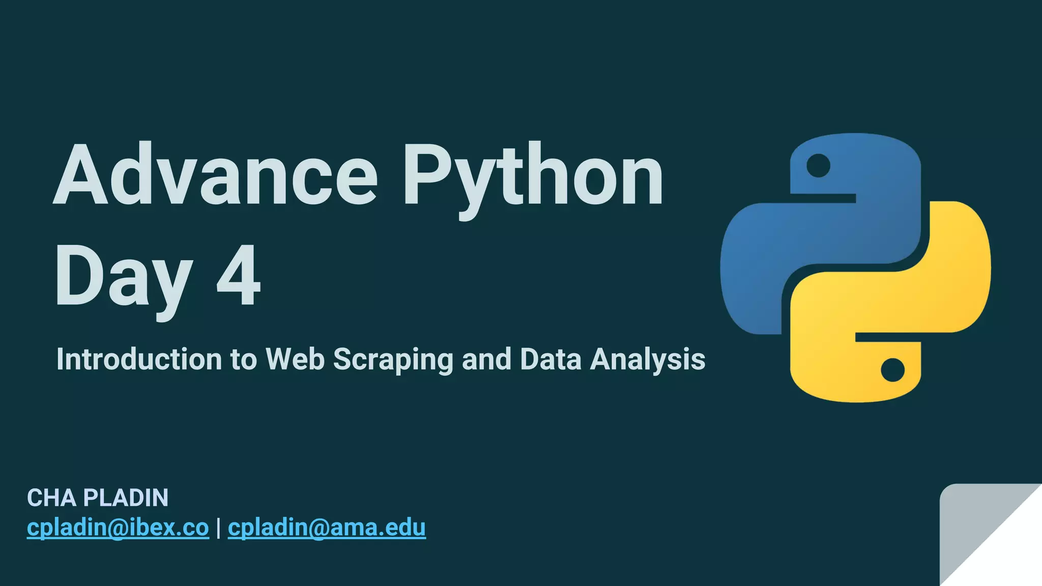 Day 4 - Advance Python - Ground Gurus | PPT