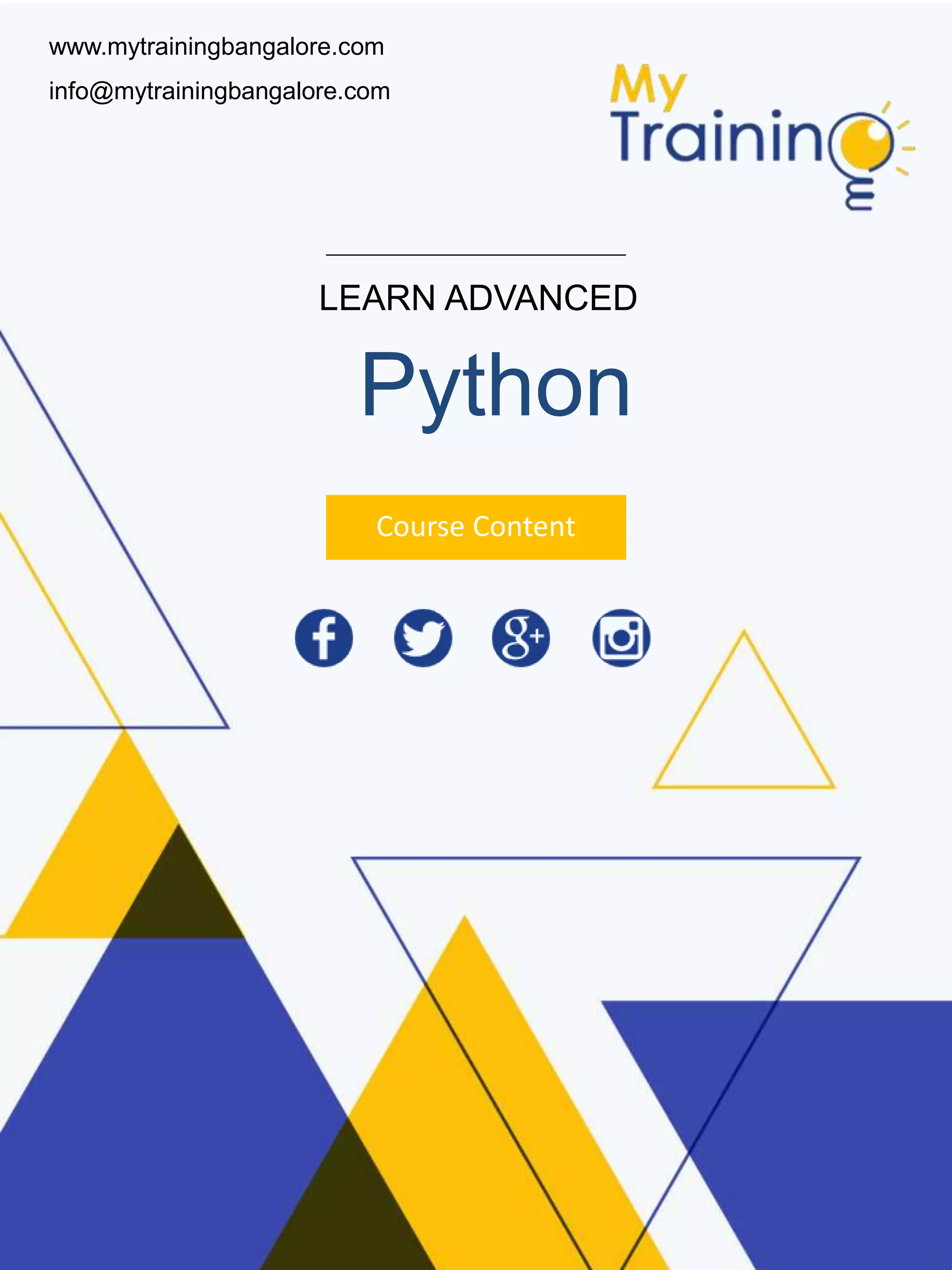 Python course content ppt pdf